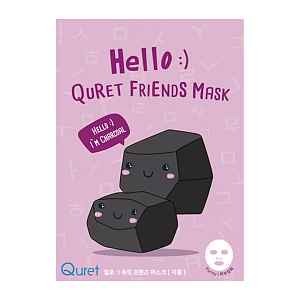 Quret Čisticí pleťová maska Hello Friends Černé uhlí 25 g