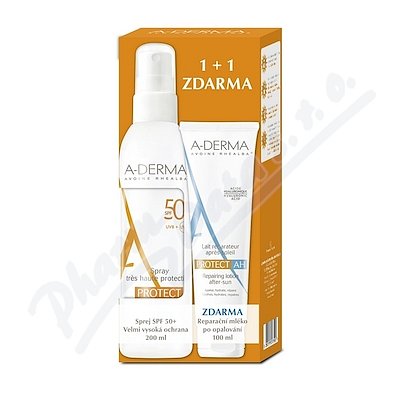 A-DERMA Protect sprej SPF50+ 200ml+Rep.mléko 100ml