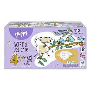 Bella Baby Happy Soft&Delicate 4+ Maxi Plus 9-15 kg dětské pleny box 112 ks