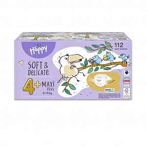 Bella Baby Happy Soft&Delicate 4+ Maxi Plus 9-15 kg dětské pleny box 112 ks