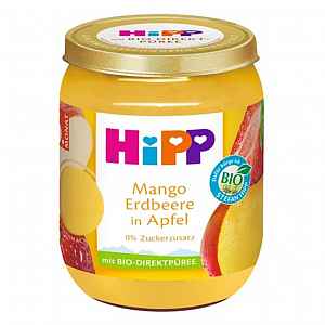 Hipp BIO Jablka s mangem a jahodami 160 g