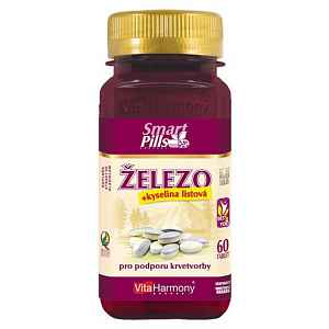 VitaHarmony Železo 20mg+kys.list. SmartPills tbl.60