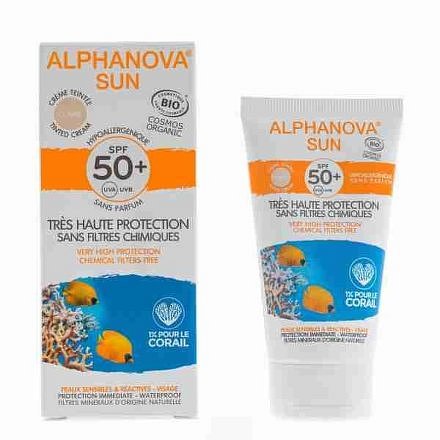 Alphanova Opalovací tónující krém světlý SPF50+ 50g