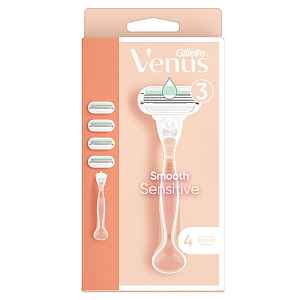 Gillette Venus Smooth Sensitive dámský holicí strojek 1 ks + 4 náhradní hlavice