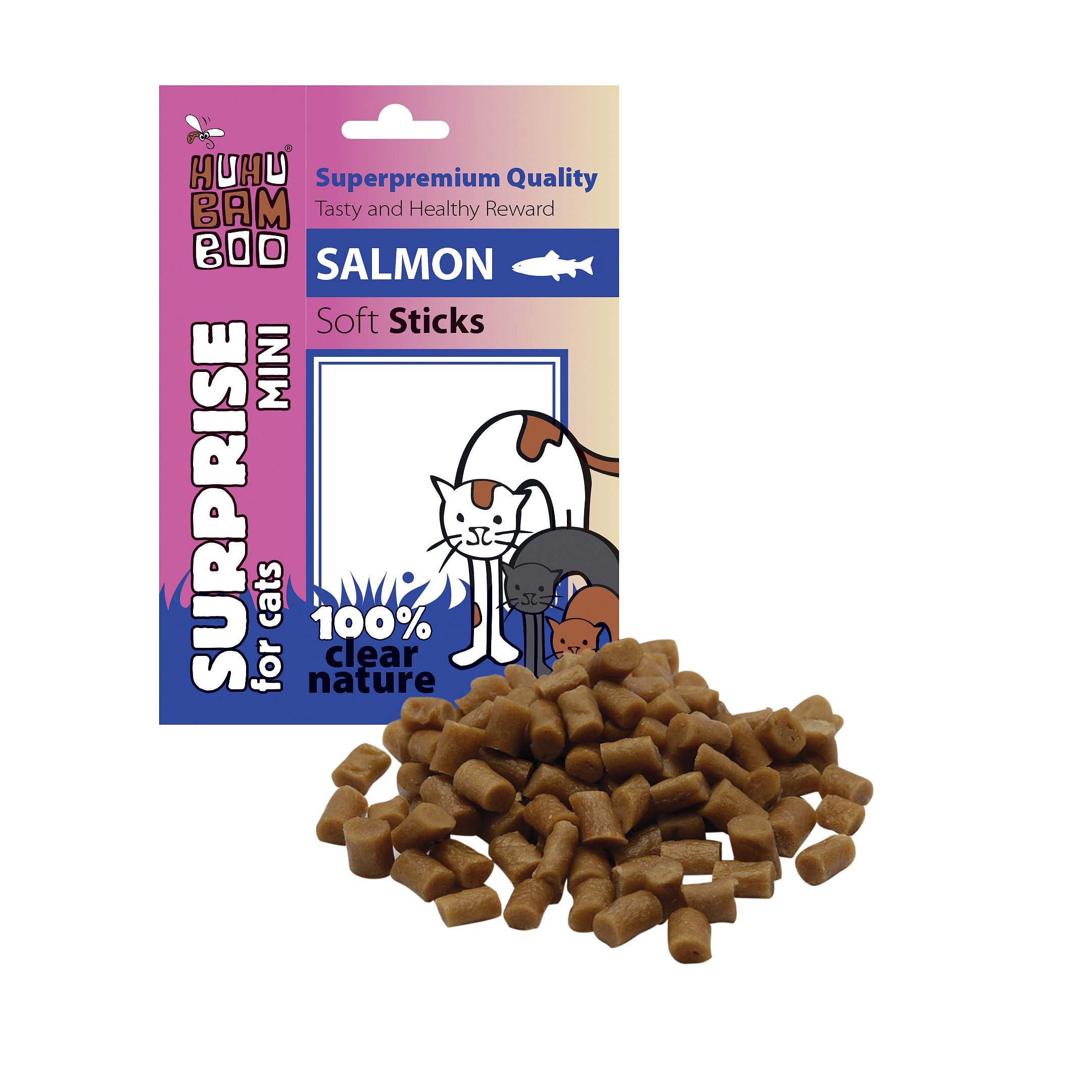 HUHU CAT Mini sticks losos 60g