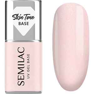 Semilac UV Gel Base Skin Tone Base podkladový lak pro gelové nehty odstín Glitter Rose 7 ml