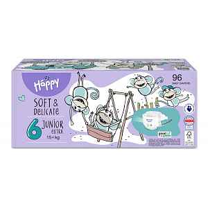 Bella Baby Happy Soft&Delicate 6 Junior Extra 15+ kg dětské pleny box 96 ks
