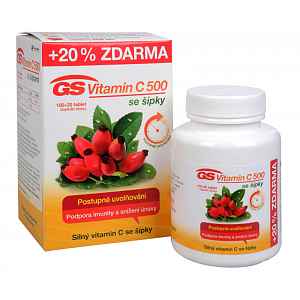 GS Vitamín C 500 se šípky tablety 100 + 20 2016