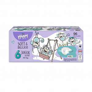 Bella Baby Happy Soft&Delicate 6 Junior Extra 15+ kg dětské pleny box 96 ks