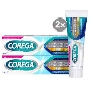Corega Extra silný fixační krém bez příchuti 40g - balení 2 ks