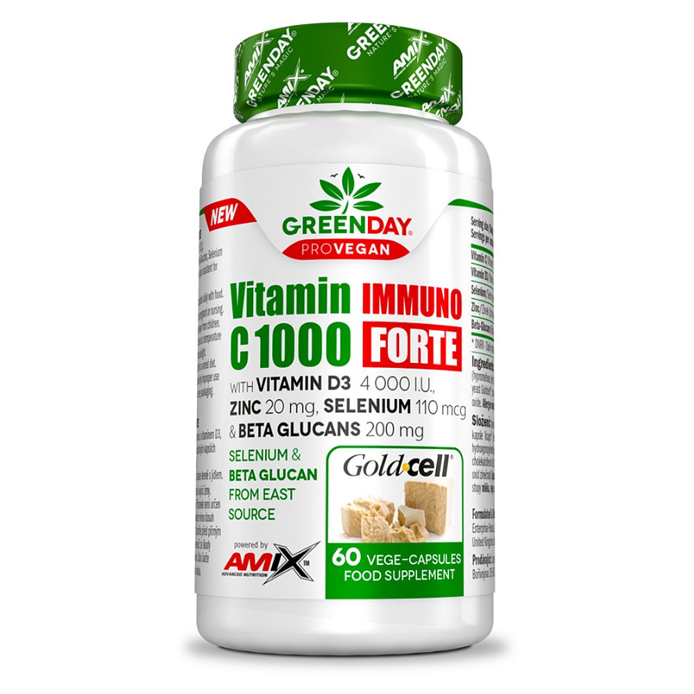 GREENDAY ProVegane Vitamin C 1000 mg immuno forte 60 kapslí