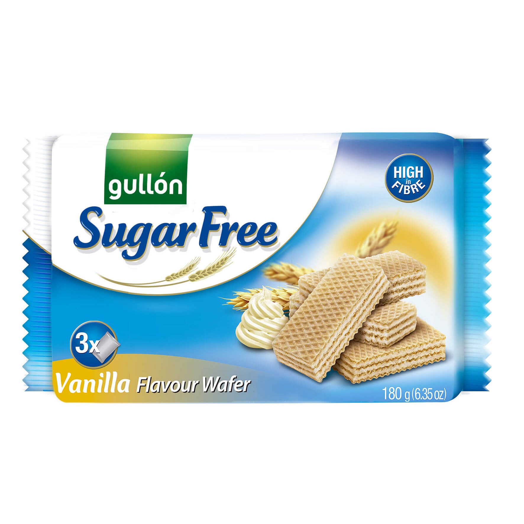 Gullón Vanilla waffer oplatky s vanilkovou příchutí bez cukru 180g