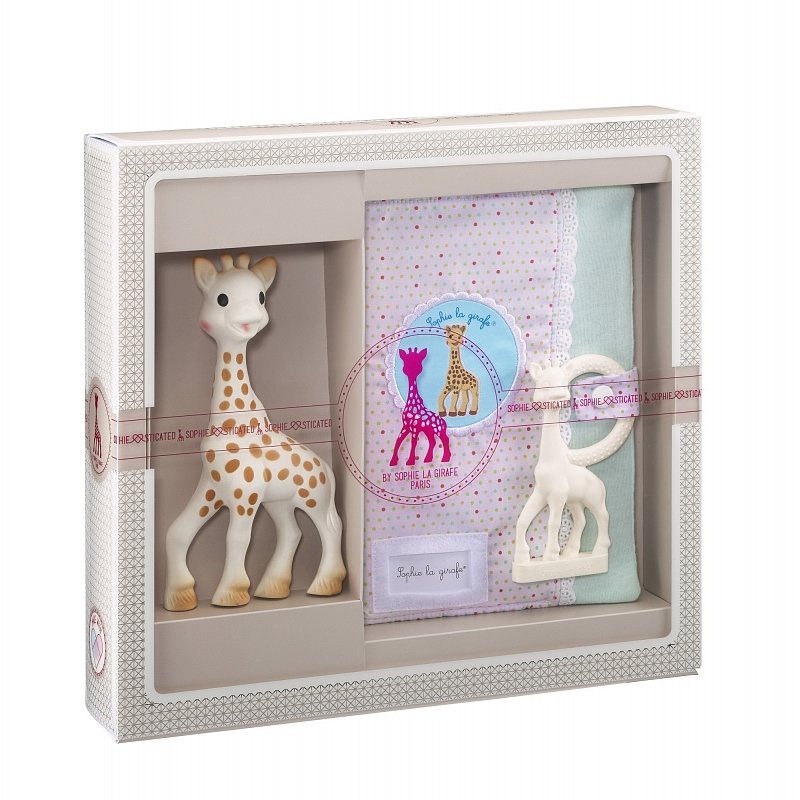 VULLI Dárkový set žirafa Sophie + pouzdro na zápisky & kousátko