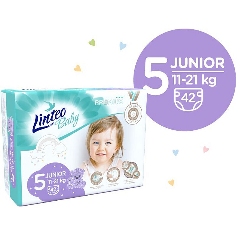 LINTEO BABY Plenky Baby Prémium JUNIOR (11-21 kg) 168 ks