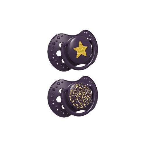 Lovi Dudlík silikonový dynamický Stardust 0-3m 2ks violet
