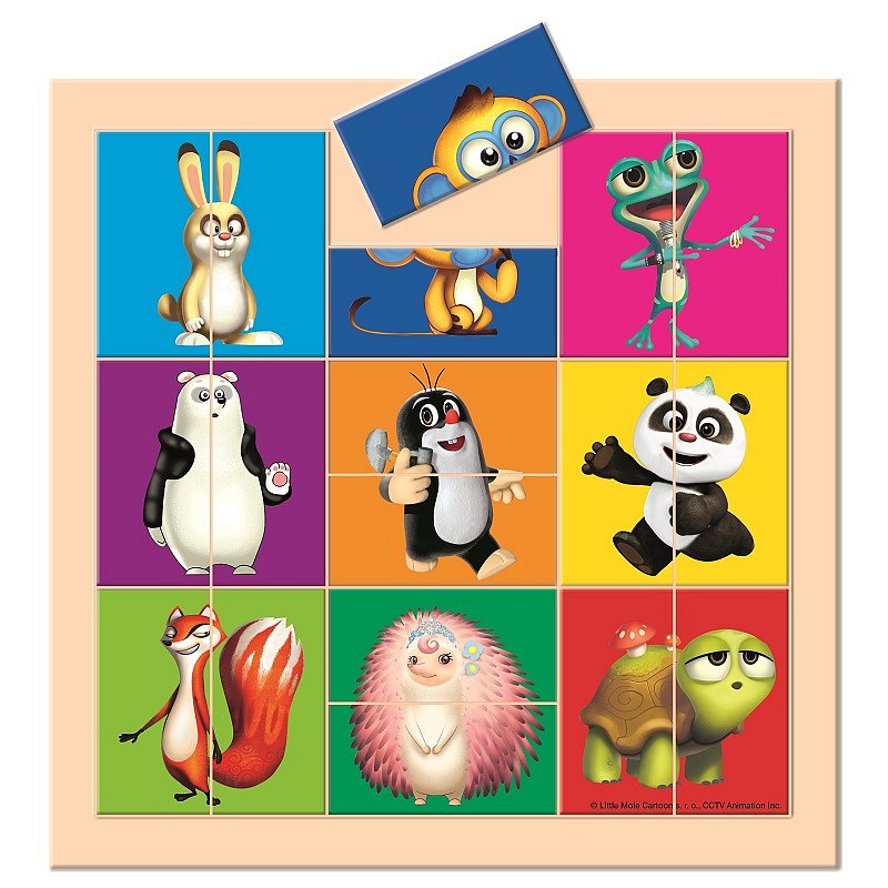 BINO Krtek a Panda skládačka dělené hlavičky