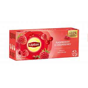 Lipton Raspberry & Cranberry porcovaný čaj 20x1,7 g