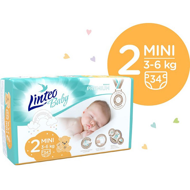 LINTEO BABY Plenky Baby Prémium MINI (3-6 kg) 136 ks