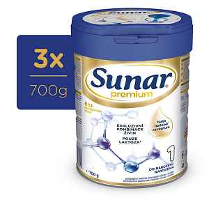 3x SUNAR Mléko počáteční Premium 1 700 g