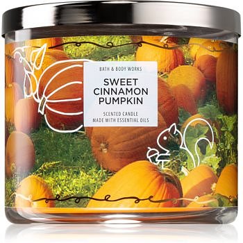 Bath & Body Works Sweet Cinnamon Pumpkin vonná svíčka II. 411 g