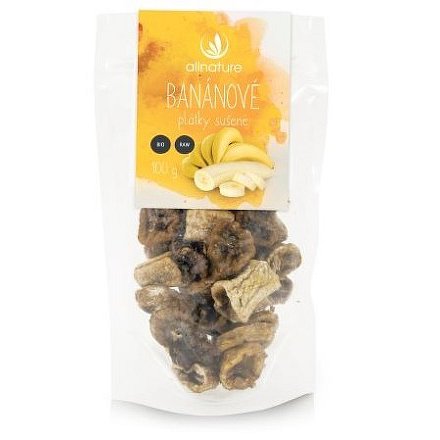 Allnature Sušené banánové plátky BIO RAW 100 g