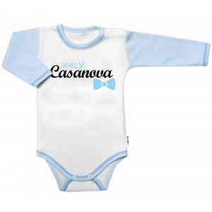 Baby Nellys Body dl. rukáv s vtip. textem  Malý Casanova, kluk