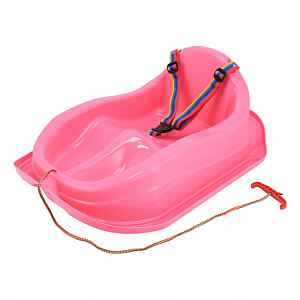 Baby Mix Plastové sáňky s opěradlem  MINI růžové