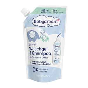 Babydream Sprchový gel a šampon - náhradní náplň 500 ml