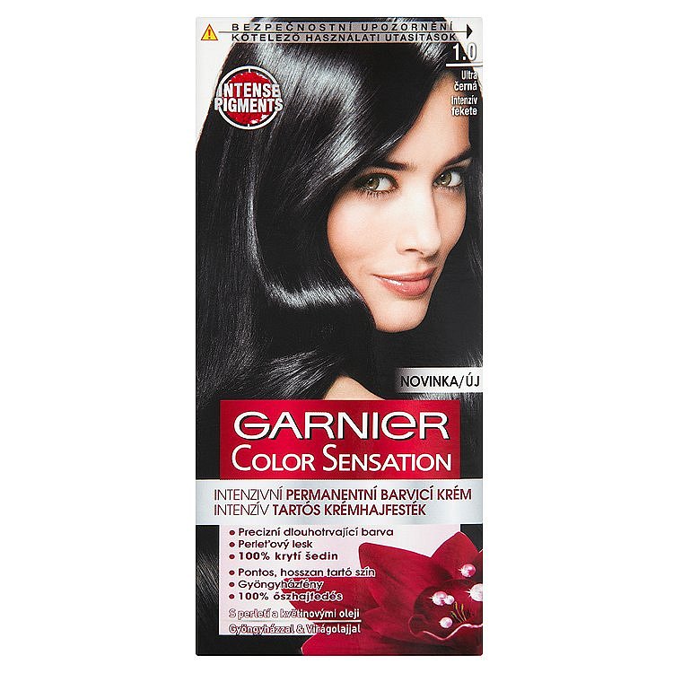 Garnier Color Sensation Intenzivní permanentní barvicí krém ultra černá 1.0