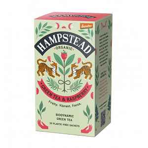 Hampstead Tea BIO Zelený čaj s malinami 20x1,5 g