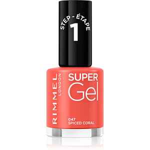 Rimmel Super Gel gelový lak na nehty bez užití UV/LED lampy odstín 047 Spiced Coral 12 ml