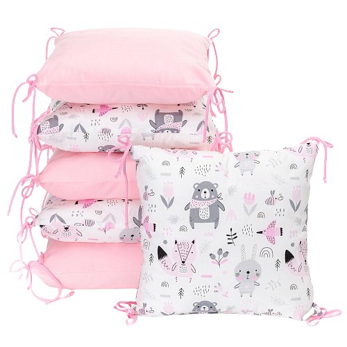 T-Tomi Polštářkový mantinel Velvet, pink bears