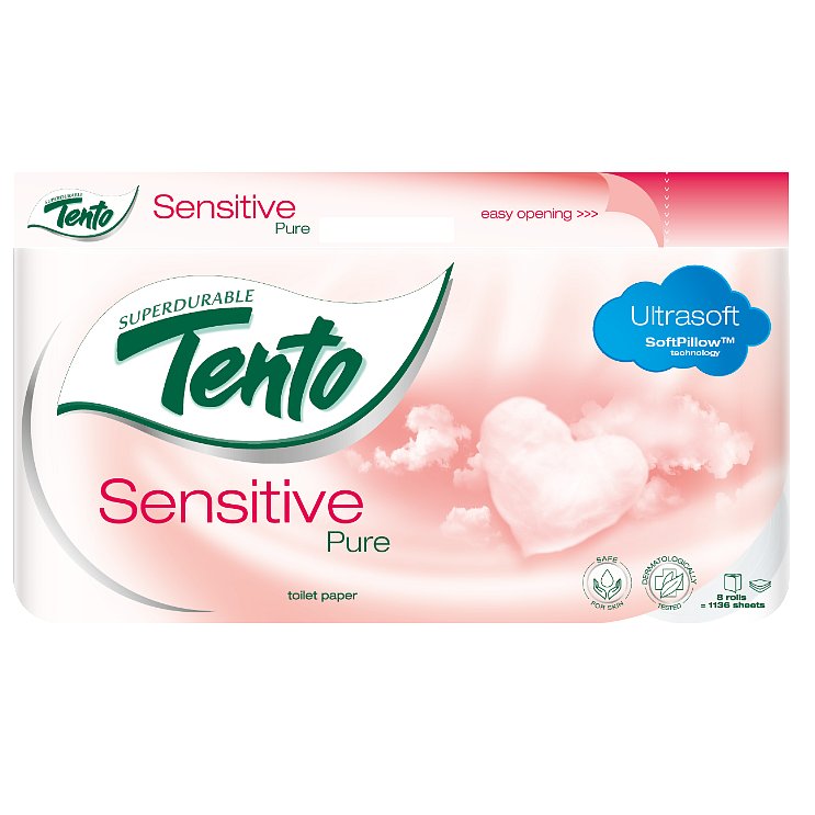 Tento Sensitive Pure toaletní papír 3vrstvý 8 ks