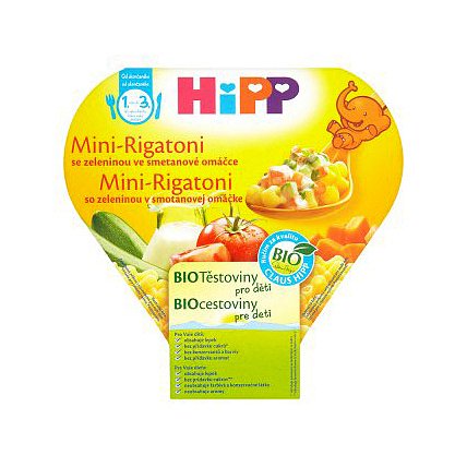 HiPP BIO DĚT.TĚST.Mini-Rigattoni se zeleninou ve smetanové omáčce 250g