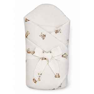 Baby Nellys Mušelínová zavinovačka SOFT na zavazování, Medvídek