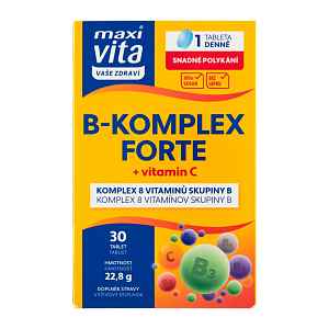 Maxi Vita B-komplex Forte + vitamin C, doplněk stravy 30 ks