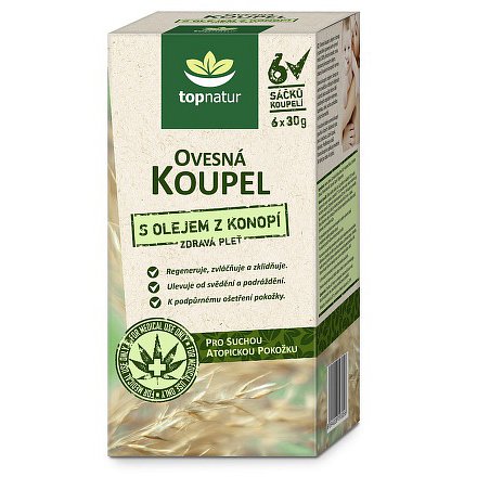 Ovesná koupel s olejem z konopí 6x30g