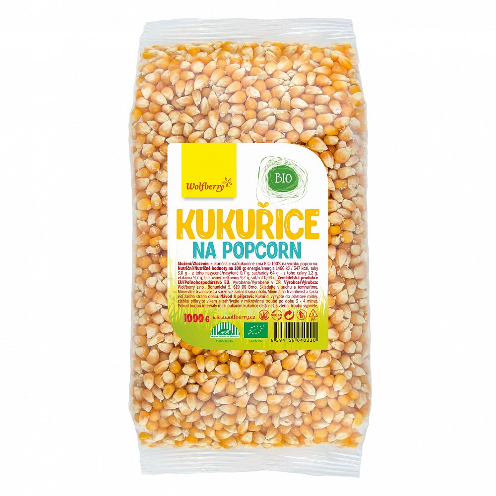 WOLFBERRY Kukuřice na popcorn BIO 1000 g