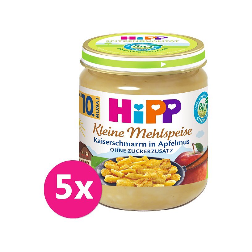 5x HiPP BIO Trhanec s jablky od uk. 9. měsíce, 200 g