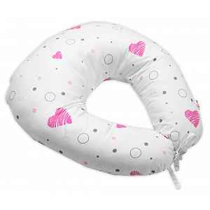 Baby Nellys Kojící polštář/podkova, bavlna, I love Girl  růžová/bílá