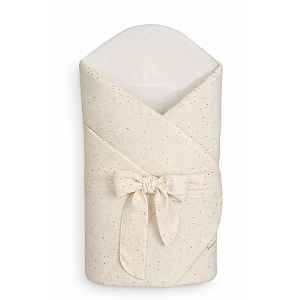 Baby Nellys Mušelínová zavinovačka SOFT na zavazování, Zlaté tečky