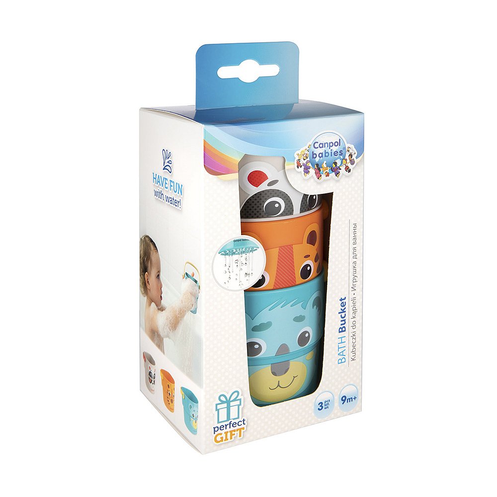 CANPOL BABIES Kyblíky do vody  HELLO LITTLE 3 ks