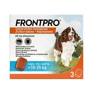 FRONTPRO Žvýkací tablety pro psy 10-25 kg 68 mg 3 tablety