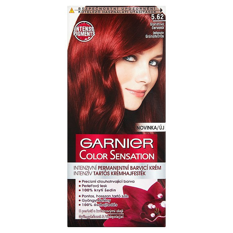 Garnier Color Sensation Intenzivní permanentní barvicí krém granátově červená 5.62