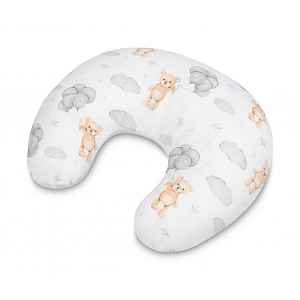 SENSILLO Kojící polštář, podkova, mušelín, bavlna Medvídek, šedý