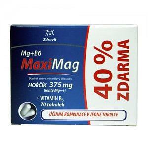 ZDROVIT MaxiMag Hořčík 375mg + Vitamin B6 40% ZDARMA tob 70