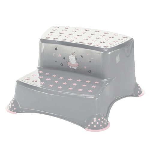 Dvojstupínek k WC/umyvadlu "Unicorn", Grey/Pink 1ks