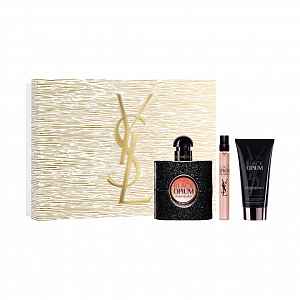 Yves Saint Laurent Black Opium  dárková sada (parfémová voda 50 ml + tělové mléko 50 ml + cestovní balení vůně 10 ml) dámská