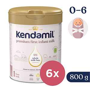 6x KENDAMIL Mléko kojenecké Premium 1 DHA+ (800 g) 0m+