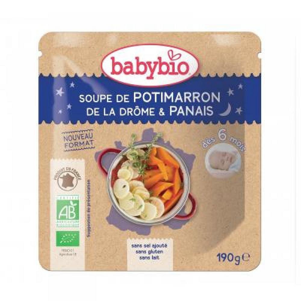 BABYBIO Večerní menu dýňová polévka s pastinákem 190 g